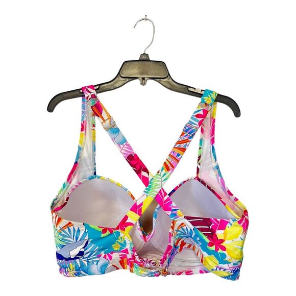 NWOT California Waves | HIBISCUS PARADISE Tropical Bikini Top 3 (22/24) - Picture 5 of 7